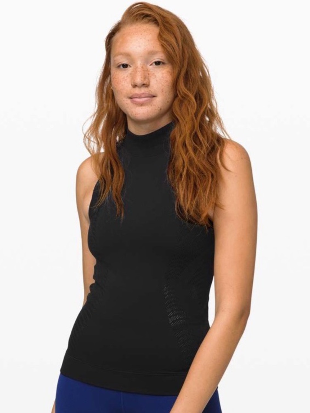 Lululemon Reveal Mock Neck Tank *Aurora Black Women’s 6 Mesh Athletic Top